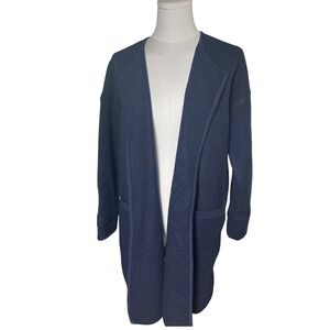 Minimalist Wool‎ Coatigan Navy Open Front Madewell Quiet Luxury Layering XS
